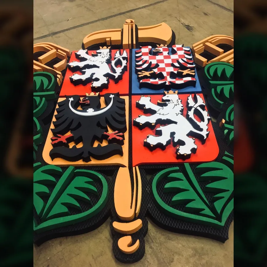 3D reliéfní odznak s českým státním erbem – reklamní výroba