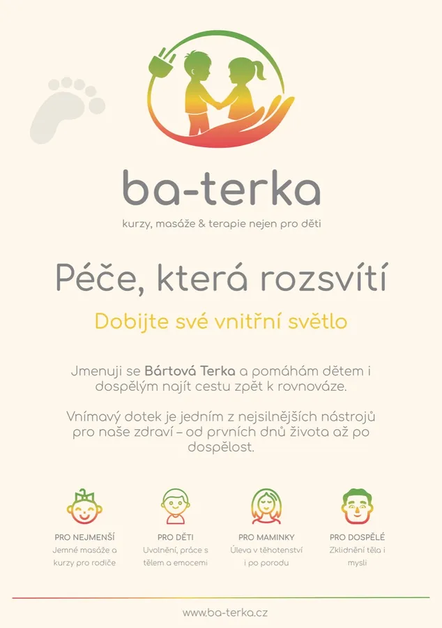Leták služby ba-terka – Péče, která rozsvítí